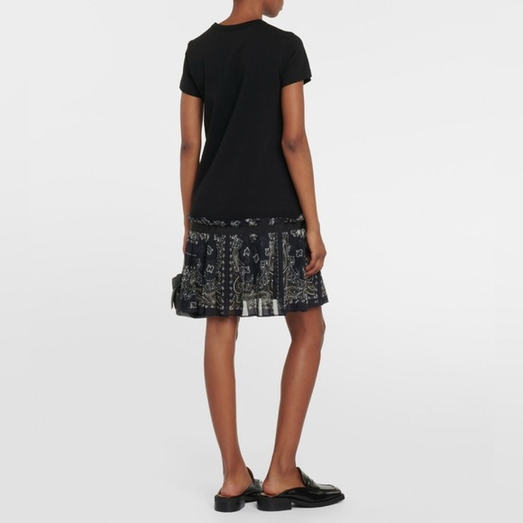 Sacai Bandana Print T-shirt Dress in Red Size 3/ US Large-10 - Picture 13 of 14